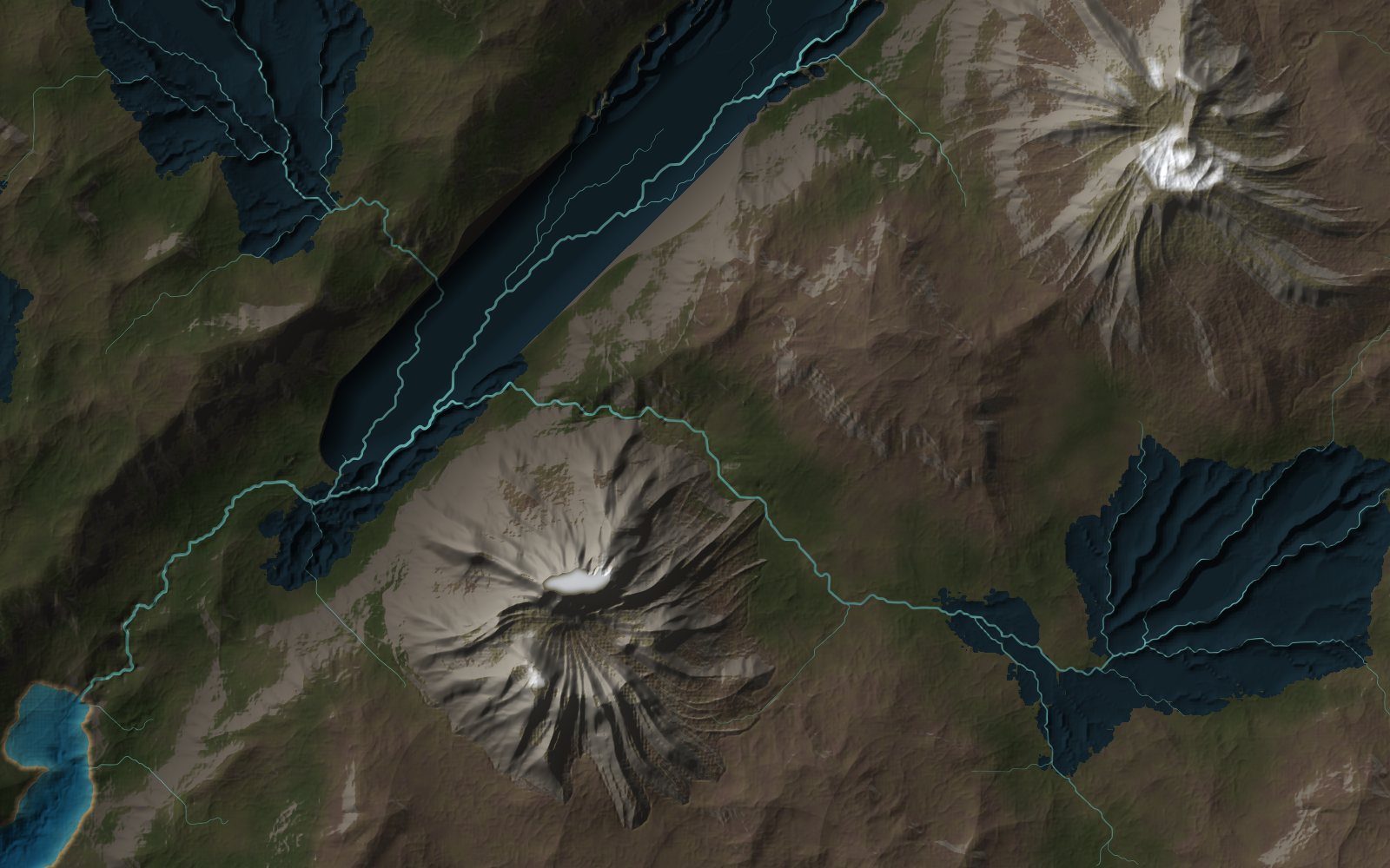 Colour map of the Highlands: heather moor, pinewoods, crags and lochs